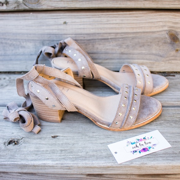 ‘Rosalee’ Suede Lace-up Heels. - Picture 3 of 4